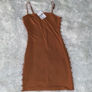Body con mini dress with cutouts on the side